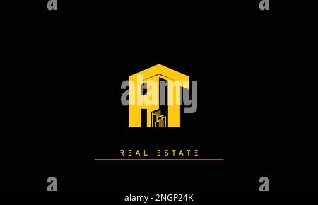 Real Estate letters Initials Monogram logo AT , TA Stock Vector