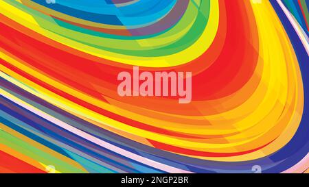 Bright colorful abstract bend. Multicolored vector graphic pattern. CMYK colors Stock Vector