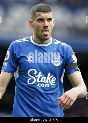 Goodison Park, Liverpool, UK. 18th Feb, 2023. Premier League Football, Everton versus Leeds United; Conor Coady of Everton Credit: Action Plus Sports/Alamy Live News Stock Photo