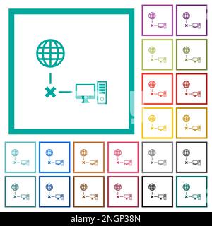 Offline computer flat color icons in circle shape outlines. 12 bonus ...