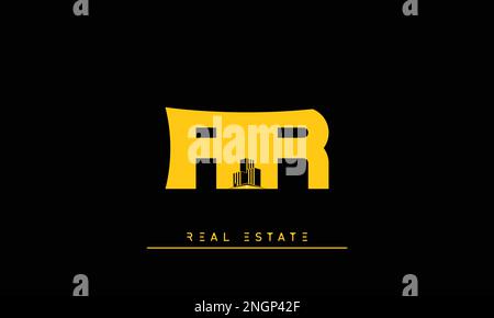 Real Estate letters Initials Monogram logo AR , RA Stock Vector