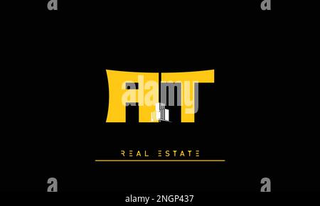 Real Estate letters Initials Monogram logo AT , TA Stock Vector