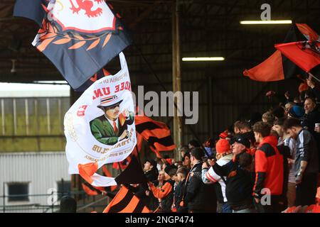 18th February 2023; Tannadice Park, Dundee, Scotland: Scottish Premiership Football, Dundee United versus St Johnstone; Dundee United fans Stock Photo