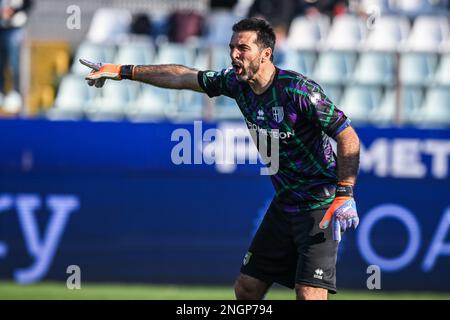 Parma, Italy. 05th Feb, 2023. Tardini Stadium, 05.02.23 Goalkeeper  Gianluigi Buffon (1 Parma) after the Serie B match between Parma and Genoa  at Tardini Stadium in Parma, Italia Soccer (Cristiano Mazzi/SPP) Credit