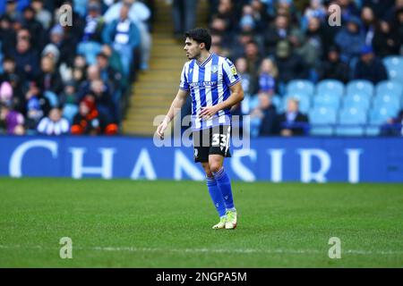 Hillsborough Stadium, Sheffield, England - 18th February 2023 Reece James (33) of Sheffield Wednesday - during the game Sheffield Wednesday v MK Dons, Sky Bet League One,  2022/23, Hillsborough Stadium, Sheffield, England - 18th February 2023 Credit: Arthur Haigh/WhiteRosePhotos/Alamy Live News Stock Photo