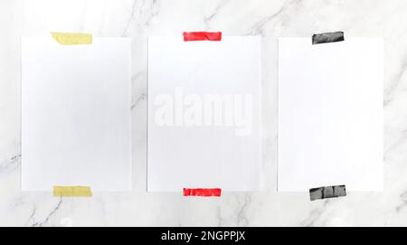 A blank sheet of A4 paper on marble background Stock Photo