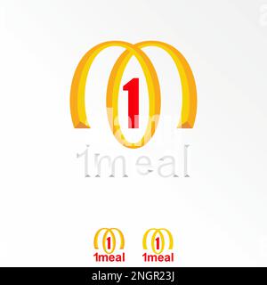 Letter or word M1 or 1M font like McDonald's image graphic icon logo design abstract concept vector stock symbol related to initial or junk food Stock Vector