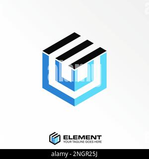 Letter or word CEE or EEC font in hexagon image graphic icon logo design abstract concept vector stock. symbol associated with initial or monogram Stock Vector