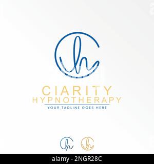 letter or word CH or HC latin sans serif line font in circle image graphic icon logo design abstract concept vector stock initial or monogram Stock Vector