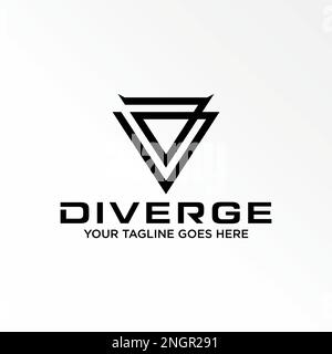 Letter or word DD sans serif font with horn on triangle arrow like animal head graphic icon logo design abstract concept vector stock initial monogram Stock Vector
