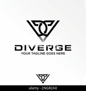 Letter or word DD sans serif font with horn on triangle arrow like animal head graphic icon logo design abstract concept vector stock initial monogram Stock Vector