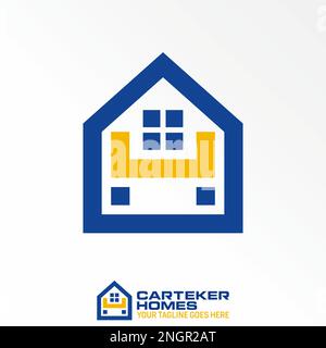 letter or word CH or HC font in hexagon 3D line and roof house window image graphic icon logo design abstract concept vector stock initial or property Stock Vector