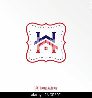 Simple and unique letter or word HOME with double roof house image ...