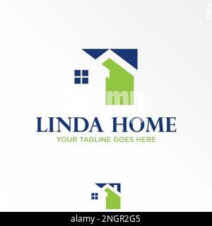 Two or double home in block or negative space image graphic icon logo design abstract concept vector stock. symbol related to house or property Stock Vector