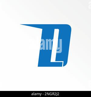 Unique simple Letter or word D or LD sans serif font with Speed image graphic icon logo design abstract concept vector stock related to fast initial Stock Vector