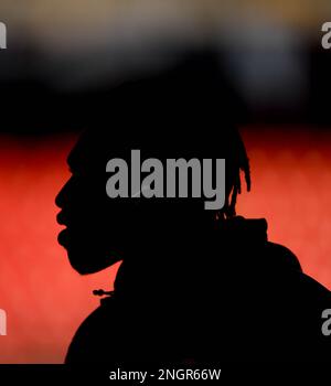 Monza, Italy. 18th Feb, 2023. AC Milan's Rafael Leao is seen before a Serie A football match between AC Milan and Monza in Monza, Italy, Feb. 18, 2023. Credit: Daniele Mascolo/Xinhua/Alamy Live News Stock Photo