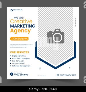 Creative Marketing webinar for social media post. Modern poster suitable for business webinars, marketing webinars, brochure digital banner template Stock Vector