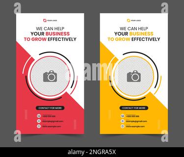Social media stories template for digital marketing agency, suitable for marketing webinar, business webinar and other online banner Stock Vector