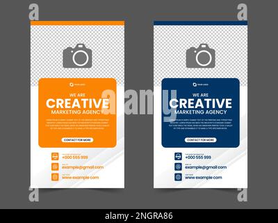 Social media stories template for digital marketing agency, suitable for marketing webinar, business webinar and other online banner Stock Vector