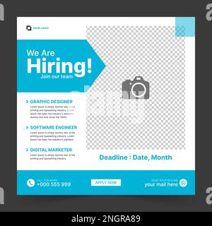We are hiring job position social media post. Flat vector Design for web banner Stock Vector