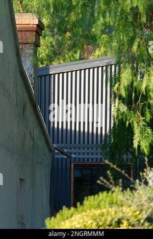 Renovation house exterior view showing the old with the new building, Castlemaine, Victoria, Australia. Stock Photo