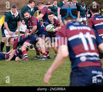 Old Patesians RFC vs Widden Old Boys RFC Rugby Union match Stock Photo