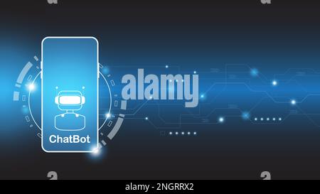 chatbot Ai artificial intelligence technology hitech concept. chatbot application smart bot, open Ai, line, technology Abstract, vector. design for Stock Vector