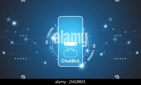 chatbot Ai artificial intelligence technology hitech concept. chatbot application smart bot, open Ai, line, technology Abstract, vector. design for Stock Vector