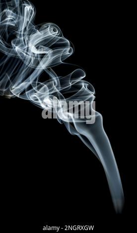 abstract shape smoke on black background closeup Stock Photo
