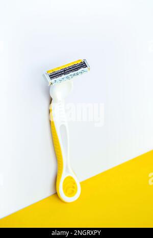 Used Digusting Razor Used disposable razor for safe shaving. Female razor for daily personal ...