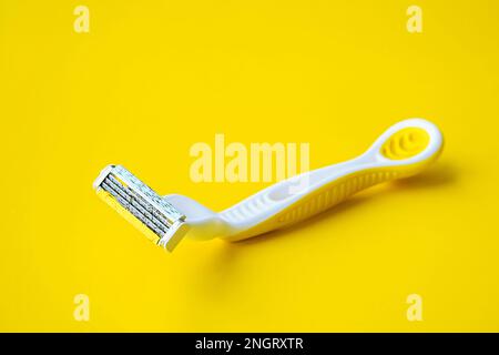 Shave Razor Used Used disposable razor for safe shaving. Female razor for daily personal ...