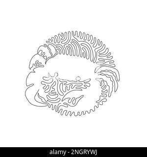 Single curly one line drawing. The crab has two grasping claws. Continuous line drawing graphic design vector illustration of adorable crab Stock Vector