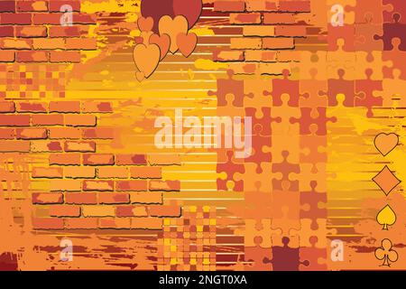 Abstract Grunge Orange Background - Illustration,  Abstract mosaic vector Stock Vector