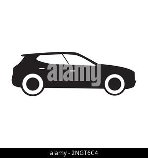 Car Vector Icon, Vehicles Transport silhouette Isolated on white background for mobile apps and web Stock Vector