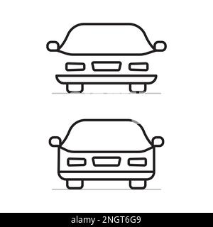 Car Vector Icon, Vehicles Transport silhouette Isolated on white background for mobile apps and web Stock Vector