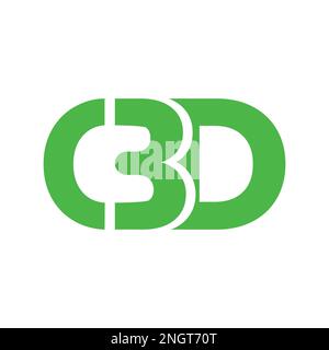 CBD Oil or Cannabidiol Lettermark Logo for CBD Hemp Oil Label Design or Box Design Template Stock Vector