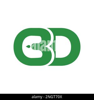 CBD Oil or Cannabidiol Lettermark Logo for CBD Hemp Oil Label Design or Box Design Template Stock Vector