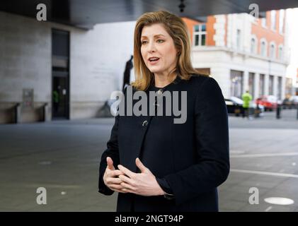 London, UK. 19th Feb, 2023. Penny Mordaunt, Leader of the House of Commons and Lord President of the Council, at the BBC studios Credit: Mark Thomas/Alamy Live News Stock Photo