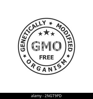 gmo free icon or genetically modified organisms, no gmo, non gmo icon vector Stock Vector
