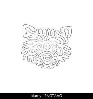 Single one line drawing of cute raccoon abstract art. Continuous line draw graphic design vector illustration of raccoon is nocturnal mammals Stock Vector