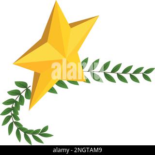 3D Green and Gold 8 Pointed Star Isolated Luxury Islamic Geometric ...