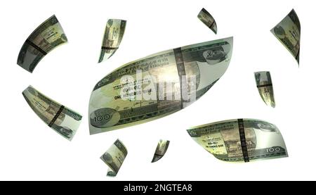 3D Illustration Ethiopia 100 Birr Flying Money Banknote Stock Photo