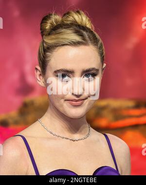 Kathryn Newton seen attending the UK Gala Screening of 'Ant-Man and the Wasp: Quantumania' at the BFI IMAX in London Stock Photo
