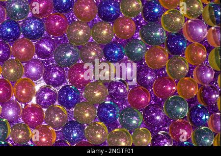 colorful glitter futuristic water balls, creative art design, beautiful scene Stock Photo