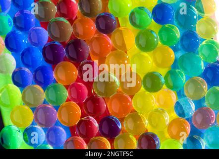 abstract background with transparent colorful water balls, creative art design Stock Photo