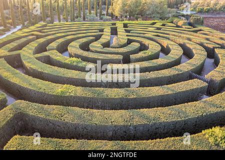 Maze in CyHerbia Botanical Park and Labyrinth in Cyprus island country Stock Photo