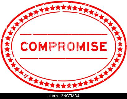 Grunge red compromise word oval rubber seal stamp on white background Stock Vector