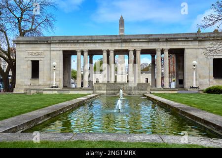 Southport War Memorial in London Square, Lord Street, Southport, Merseyside, England. Stock Photo