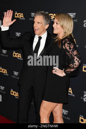 BEVERLY HILLS, CALIFORNIA - FEBRUARY 18: (L-R) Ben Stiller and Christine Taylor attend the 75th Directors Guild of America Awards at The Beverly Hilton on February 18, 2023 in Beverly Hills, California. Credit: Jeffrey Mayer/JTMPhotos/MediaPunch Stock Photo