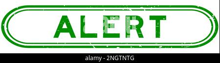 Grunge green alert word rubber seal stamp on white background Stock Vector